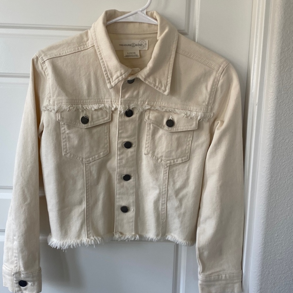 NEW TREASURE & BOND Girl’s Cream Denim Jacket